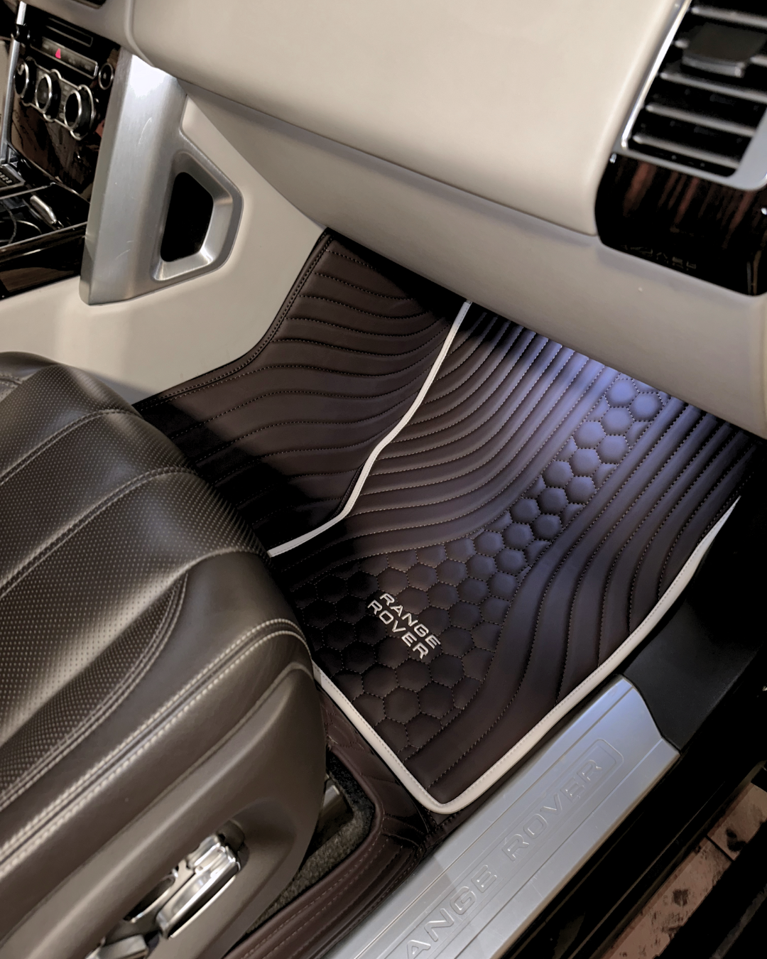 Personalized floor mats for Range Rover, available for any car.